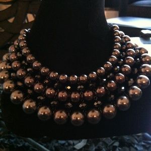 Grey Pearl Choker Necklace.